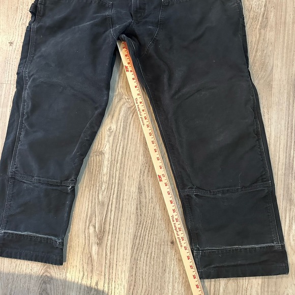 Carhartt Bib Overalls Men's 44x32 Relaxed Black Canvas Double Knee (102776-001) - Picture 10 of 16